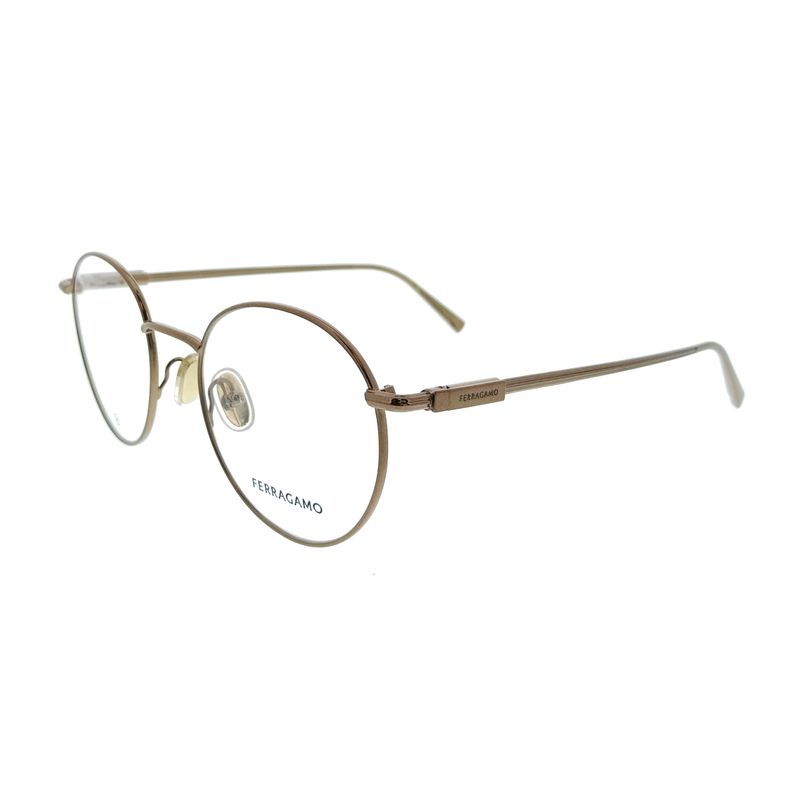 Salvatore Ferragamo Sf2229 730 Round Amber Gold Unisex Eyeglasses